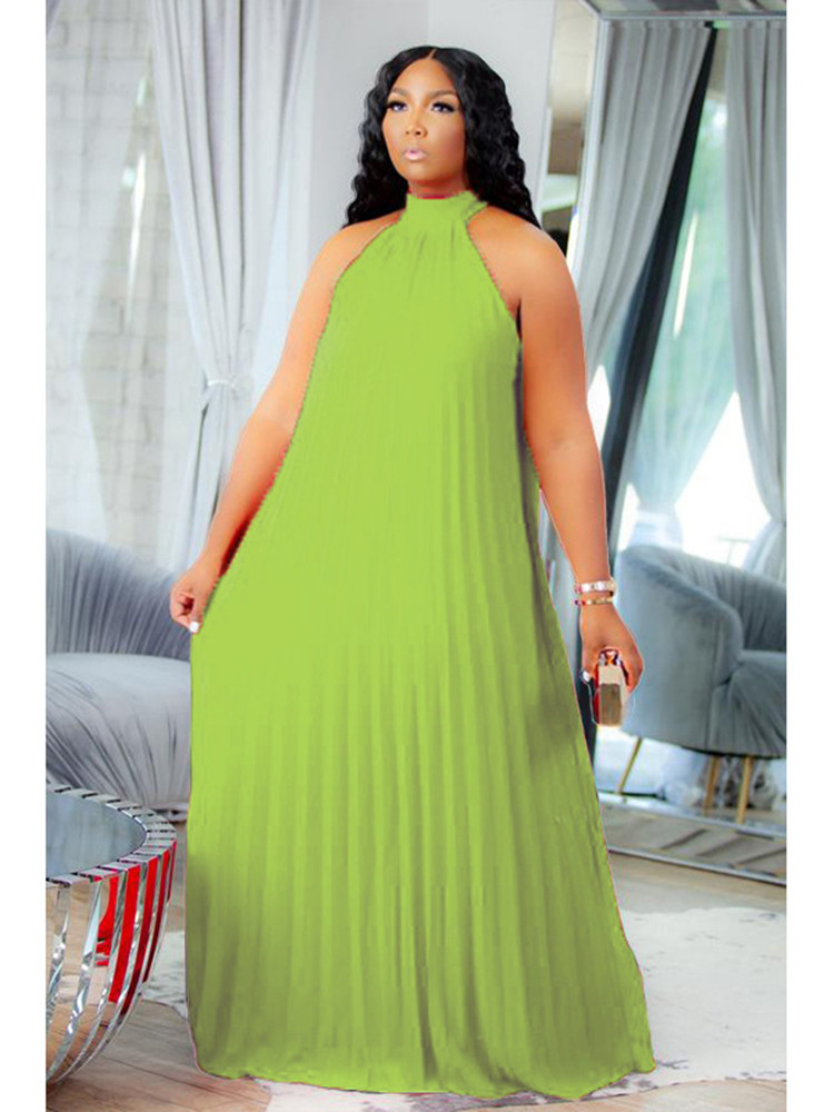 Wmstar-ラージサイズの女性用ロングドレス,ノースリーブ - Maxi Dress Halter のレビューと価格